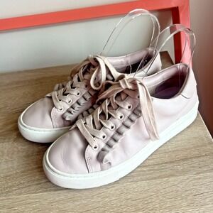 Tory Sport Tory Burch Light Pink  Leather Ruffle  Lace-Up  Trainer  Sneakers 6